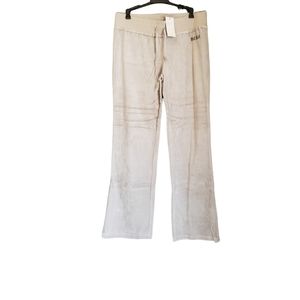 BCBGMAXAZRIA Velour Wide-Leg Gray Suit Pants Size L